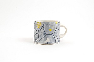 Porcelain Monoprint Cup Grey